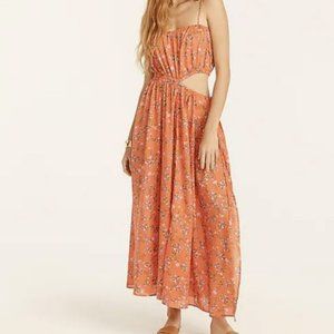 J Crew Side cut-out beach dress in coral floral
